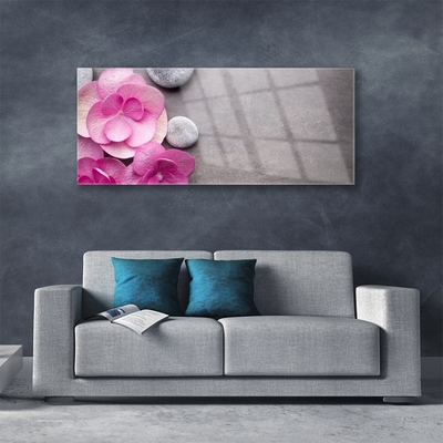 Slika na steklu Pink flowers aromaterapija