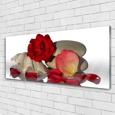 Slika na steklu Cvetni listi vrtnic tihožitja