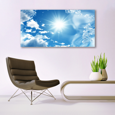 Slika na steklu Blue sky sun oblaki