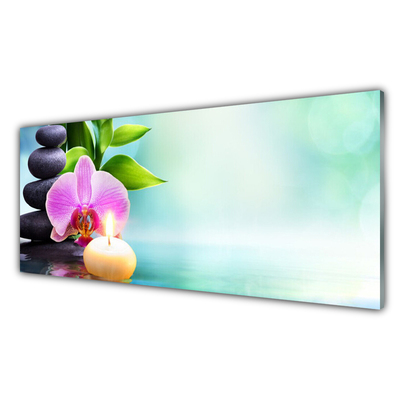 Slika na steklu Orchid voda narava