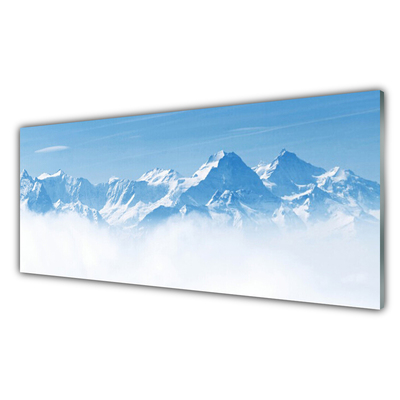 Slika na steklu Megla mountain landscape