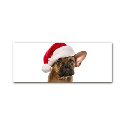 Steklena slika Bulldog Dog božič