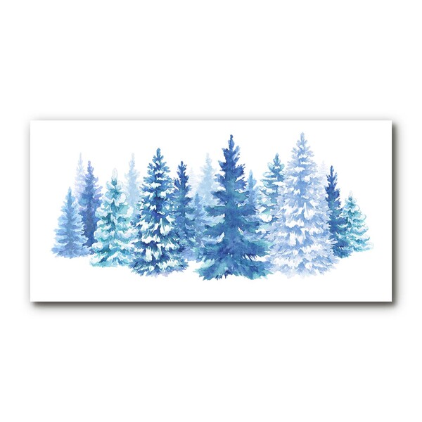 Steklena slika Božično drevo Snow Zima