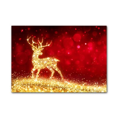 Steklena slika Zlata severna Božična dekoracija