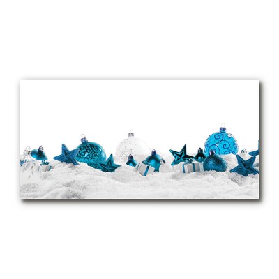 Steklena slika Božič Baubles okraski sneg