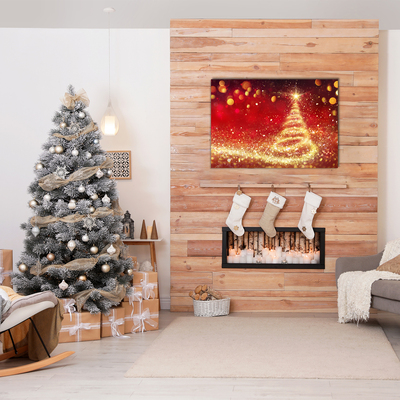 Steklena slika Zima božična drevesa Christmas
