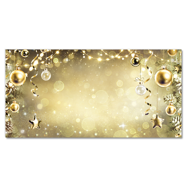 Steklena slika Zlata božična kroglice okras
