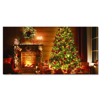 Steklena slika Božično drevo Božični darilo