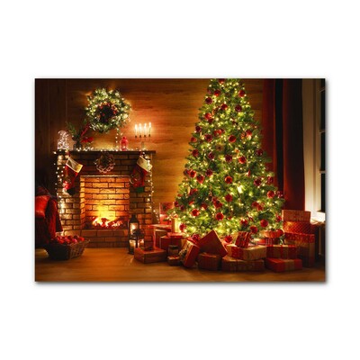 Steklena slika Božično drevo Božični darilo
