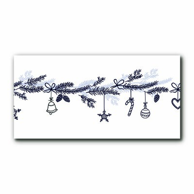 Steklena slika Božični okraski. Zimske dekoracije