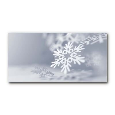 Steklena slika Snowflake božična dekoracija