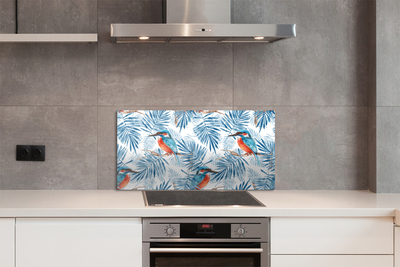 Stenska plošča za kuhinjo Pobarvana ptica na veji