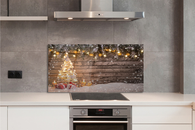 Stenska plošča za kuhinjo Božično drevo decoration sneg