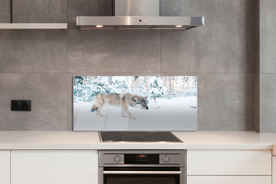 Stenska plošča za kuhinjo Wolf zimski gozd
