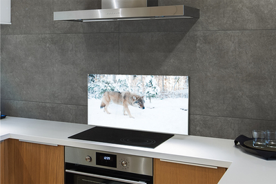 Stenska plošča za kuhinjo Wolf zimski gozd