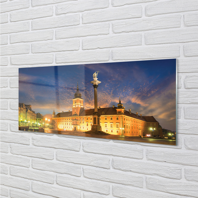 Stenska plošča za kuhinjo Varšava old town sunset