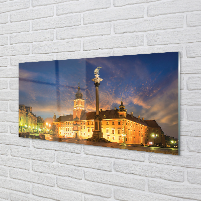 Stenska plošča za kuhinjo Varšava old town sunset