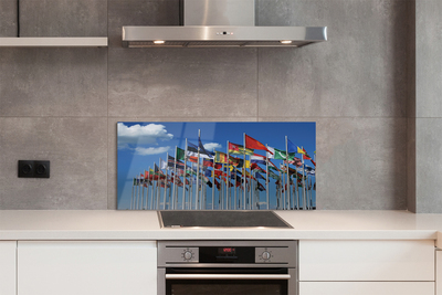 Stenska plošča za kuhinjo Različne zastave