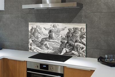Stenska plošča za kuhinjo Jezus risanje ljudi