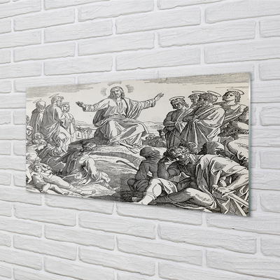 Stenska plošča za kuhinjo Jezus risanje ljudi