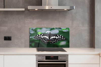 Stenska plošča za kuhinjo Pisani metulj listi