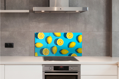 Zidna obloga za kuhinju Limone na modrem ozadju