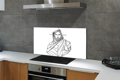 Stenska plošča za kuhinjo Jezus risanje