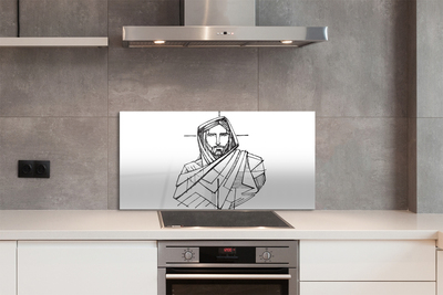 Stenska plošča za kuhinjo Jezus risanje