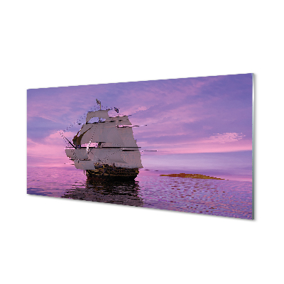 Zidna obloga za kuhinju Purple nebo morje ladja