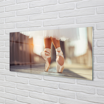 Stenska plošča za kuhinjo Beli balet čevlji ženski noge