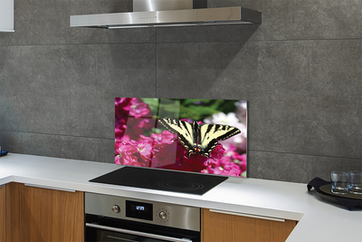 Stenska plošča za kuhinjo Cvetje metulj
