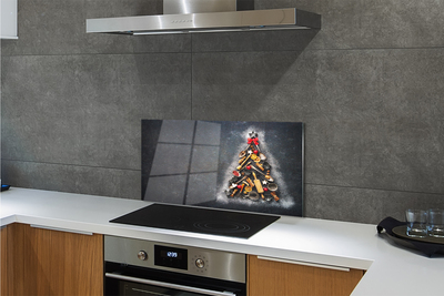Stenska plošča za kuhinjo Božično drevo okraski