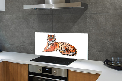 Stenska plošča za kuhinjo Poslikano tiger