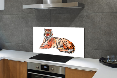 Stenska plošča za kuhinjo Poslikano tiger