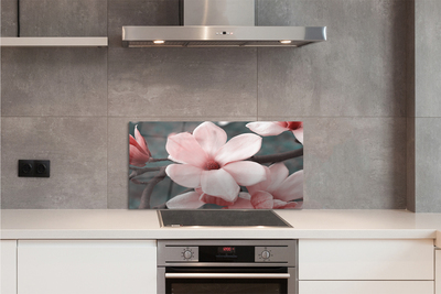 Stenska plošča za kuhinjo Roza cvetovi