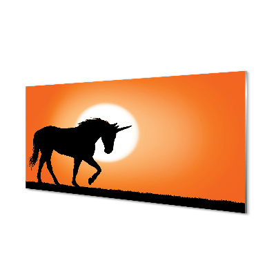 Stenska plošča za kuhinjo Sunset unicorn