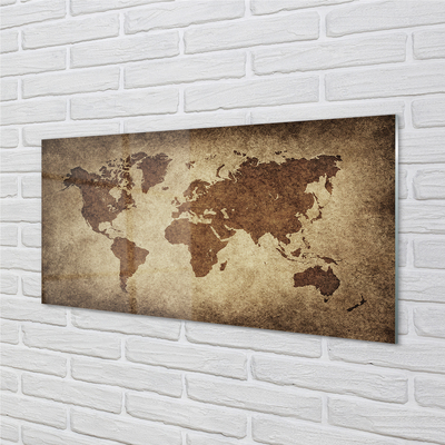 Stenska plošča za kuhinjo Siva zemljevid