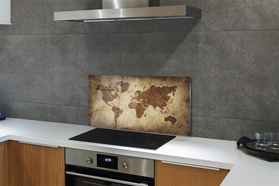 Stenska plošča za kuhinjo Siva zemljevid
