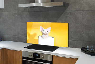 Stenska plošča za kuhinjo Sedi mačka
