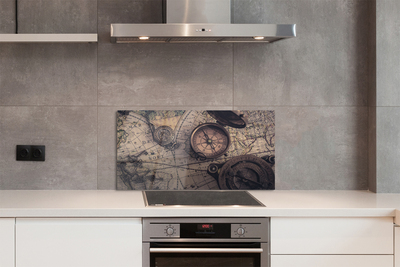 Stenska plošča za kuhinjo Kompas zemljevid