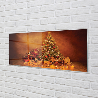 Stenska plošča za kuhinjo Božič luči dekoracijo daril