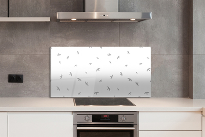 Stenska plošča za kuhinjo Sive ptice