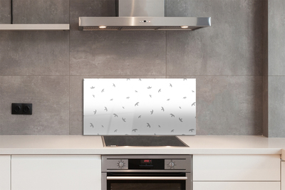 Stenska plošča za kuhinjo Sive ptice