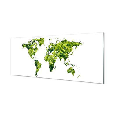 Stenska plošča za kuhinjo Zemljevid zelene trave