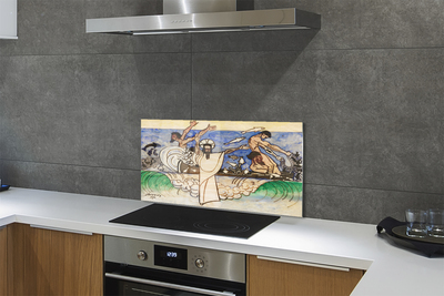 Zidna obloga za kuhinju Jezusova skica morje