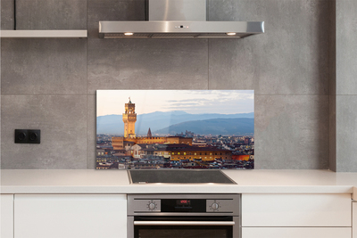 Stenska plošča za kuhinjo Italija grad sunset panorama