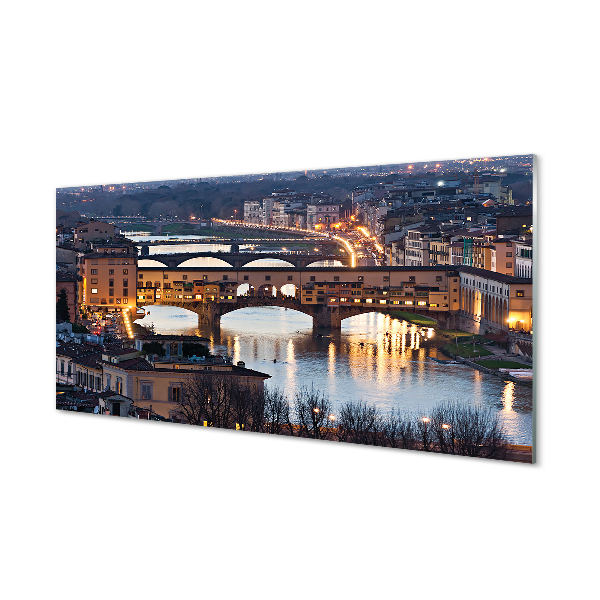Stenska plošča za kuhinjo Italija bridges noč reka