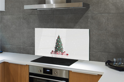 Stenska plošča za kuhinjo Božično drevo dekoracijo darila