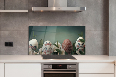 Stenska plošča za kuhinjo Listi jajčni cvetje