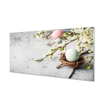 Stenska plošča za kuhinjo Cvetje jajca